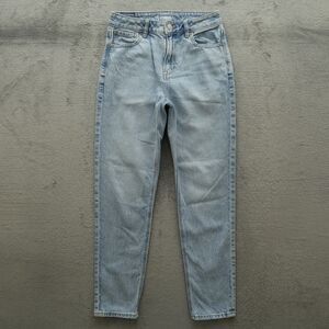 American Eagle Mom Jeans Women's Size 2R Blue High-Rise Denim 28" Inseam Stretch